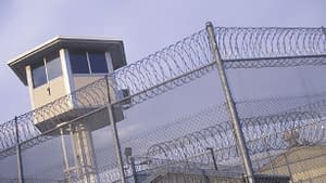 Prison fence and guard tower